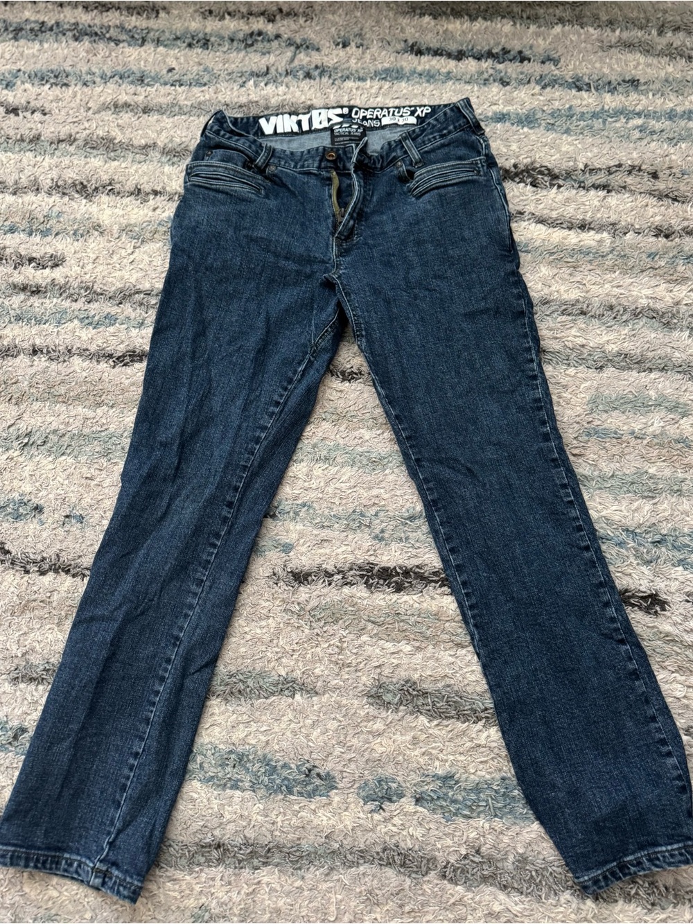 Viktos Men's Straight Leg Jeans in Dark Blue Denim